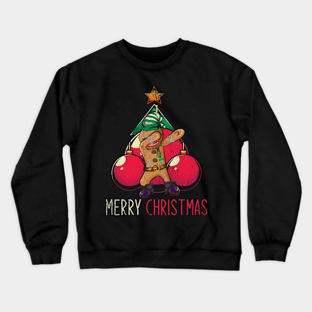 Merry Christmas Xmas Dabbing Gingerbread Man Crewneck Sweatshirt by ShirtsShirtsndmoreShirts